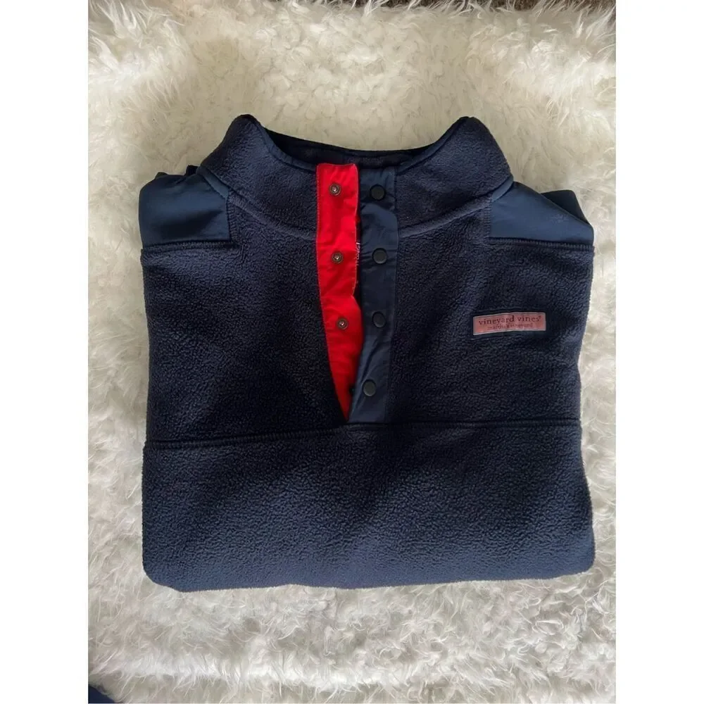 Vineyard Vines The Shep Shirt Harbor Fleece Snap Placket Popover
